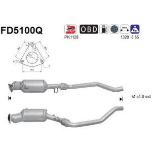 AS FD5100Q - Filtre à particules / à suie, échappement