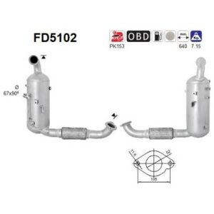 AS FD5102 - Filtre à particules / à suie, échappement