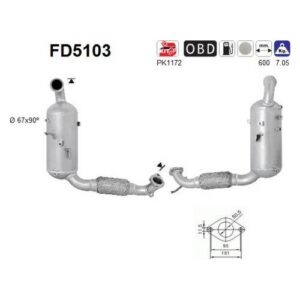 AS FD5103 - Filtre à particules / à suie, échappement