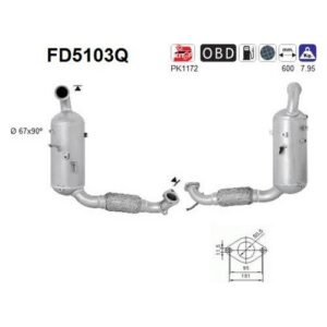 AS FD5103Q - Filtre à particules / à suie, échappement