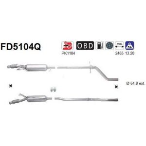 AS FD5104Q - Filtre à particules / à suie, échappement