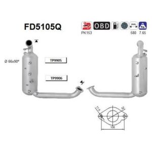 AS FD5105Q - Filtre à particules / à suie, échappement