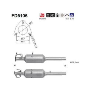 AS FD5106 - Filtre à particules / à suie, échappement