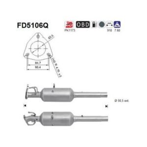 AS FD5106Q - Filtre à particules / à suie, échappement