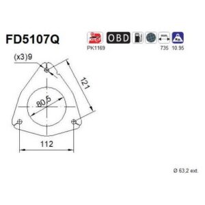 AS FD5107Q - Filtre à particules / à suie, échappement