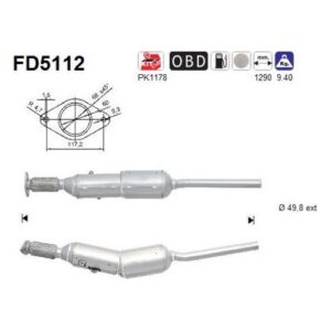 AS FD5112 - Filtre à particules / à suie, échappement