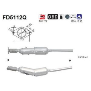 AS FD5112Q - Filtre à particules / à suie, échappement