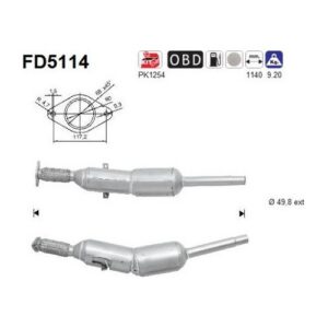 AS FD5114 - Filtre à particules / à suie, échappement