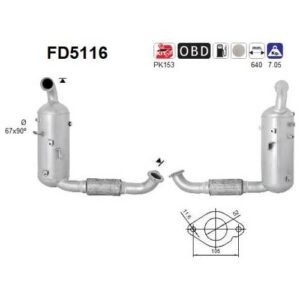 AS FD5116 - Filtre à particules / à suie, échappement