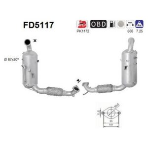 AS FD5117 - Filtre à particules / à suie, échappement
