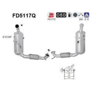 AS FD5117Q - Filtre à particules / à suie, échappement