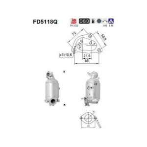 AS FD5118Q - Filtre à particules / à suie, échappement
