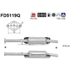 AS FD5119Q - Filtre à particules / à suie, échappement