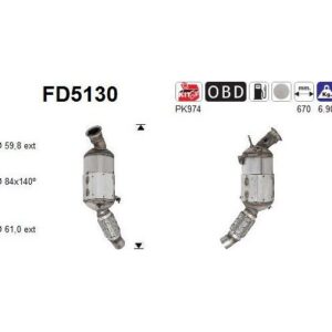 AS FD5130 - Filtre à particules / à suie, échappement