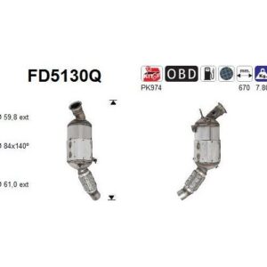 AS FD5130Q - Filtre à particules / à suie, échappement