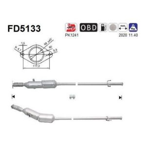 AS FD5133 - Filtre à particules / à suie, échappement