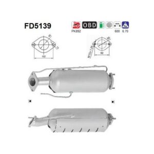 AS FD5139 - Filtre à particules / à suie, échappement