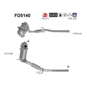 AS FD5140 - Filtre à particules / à suie, échappement