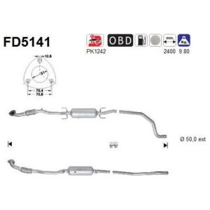 AS FD5141 - Filtre à particules / à suie, échappement