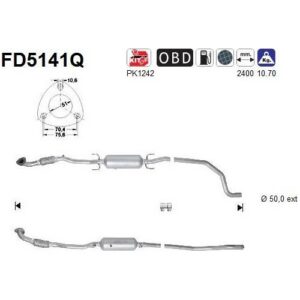 AS FD5141Q - Filtre à particules / à suie, échappement