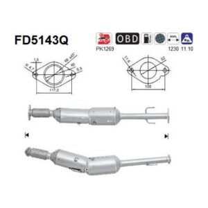 AS FD5143Q - Filtre à particules / à suie, échappement