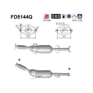 AS FD5144Q - Filtre à particules / à suie, échappement