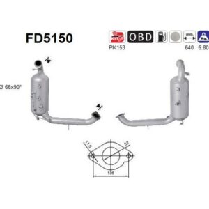 AS FD5150 - Filtre à particules / à suie, échappement