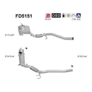 AS FD5151 - Filtre à particules / à suie, échappement