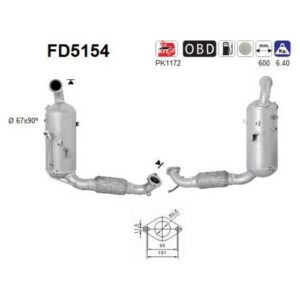 AS FD5154 - Filtre à particules / à suie, échappement