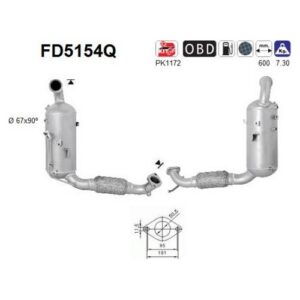 AS FD5154Q - Filtre à particules / à suie, échappement