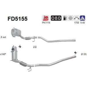 AS FD5155 - Filtre à particules / à suie, échappement