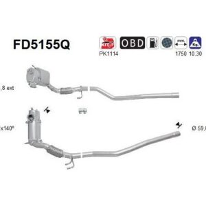 AS FD5155Q - Filtre à particules / à suie, échappement