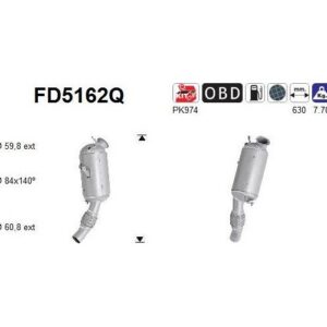 AS FD5162Q - Filtre à particules / à suie, échappement