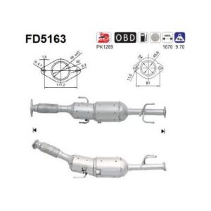 AS FD5163 - Filtre à particules / à suie, échappement