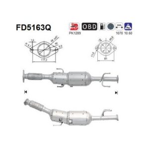AS FD5163Q - Filtre à particules / à suie, échappement