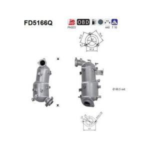 AS FD5166Q - Filtre à particules / à suie, échappement