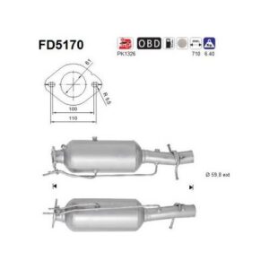 AS FD5170 - Filtre à particules / à suie, échappement