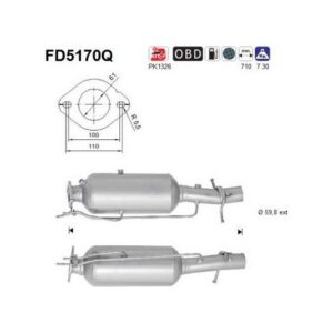 AS FD5170Q - Filtre à particules / à suie, échappement