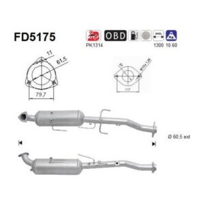 AS FD5175 - Filtre à particules / à suie, échappement
