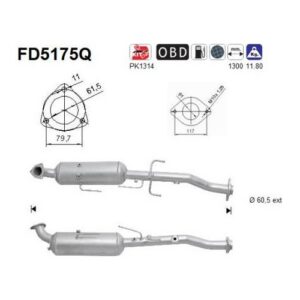 AS FD5175Q - Filtre à particules / à suie, échappement