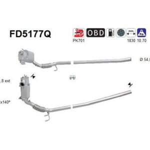 AS FD5177Q - Filtre à particules / à suie, échappement