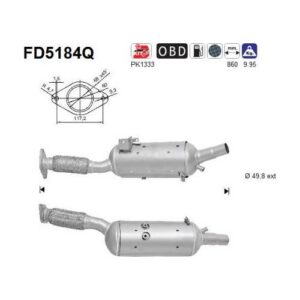 AS FD5184Q - Filtre à particules / à suie, échappement