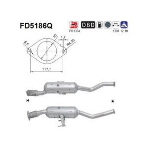 AS FD5186Q - Filtre à particules / à suie, échappement
