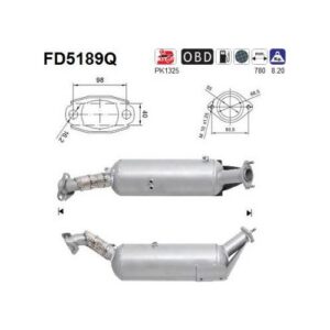 AS FD5189Q - Filtre à particules / à suie, échappement