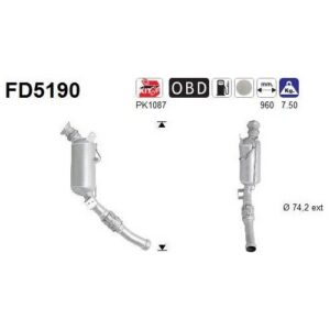 AS FD5190 - Filtre à particules / à suie, échappement