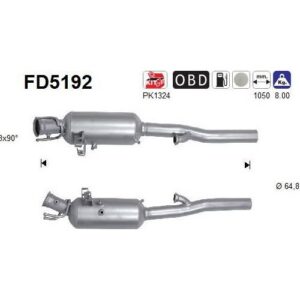 AS FD5192 - Kit d'assemblage, filtre à particules / à suie