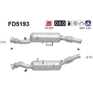 AS FD5193 - Filtre à particules / à suie, échappement