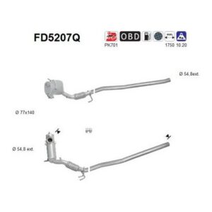AS FD5207Q - Filtre à particules / à suie, échappement