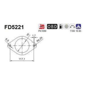 AS FD5221 - Filtre à particules / à suie, échappement