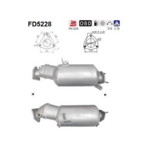 AS FD5228 - Filtre à particules / à suie, échappement